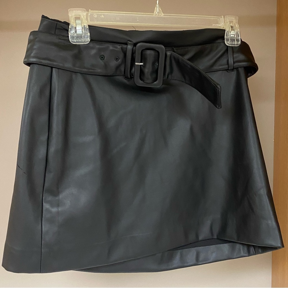 Express Black Faux Leather Mini Skirt